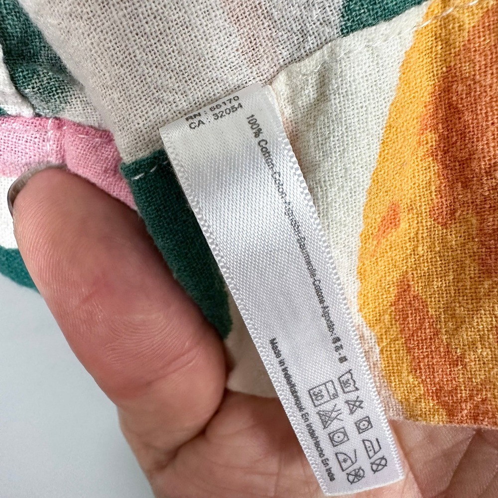 Urban Outfitters Shower Curtain Peach Citrus Floral Fruit Print Boho Maximalist - Picture 4 of 4
